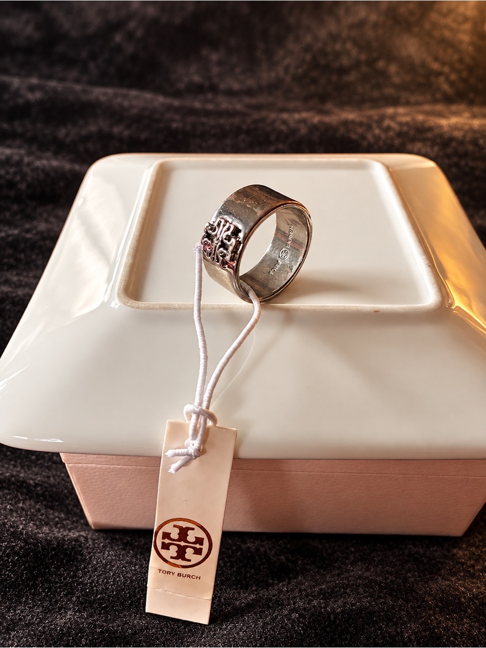 Tory Burch Britten Silver Band size 7 - Picture 3 of 5